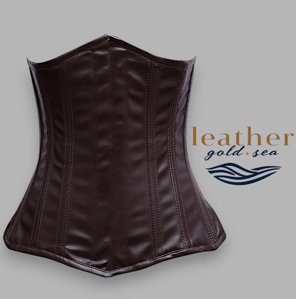 Plus Size Brown Corset – Handcrafted Leather Fit