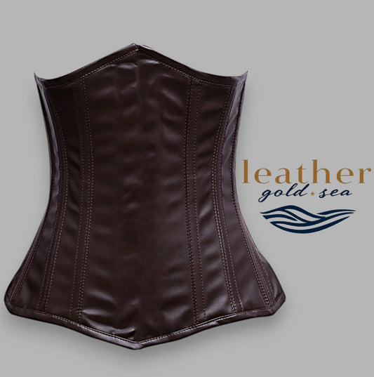 Plus Size Brown Corset – Handcrafted Leather Fit