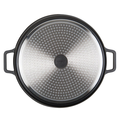 MASTERPAN Nonstick Stovetop Oven Grill Pan & Stainless Steel Lid, Black 12" (30cm)