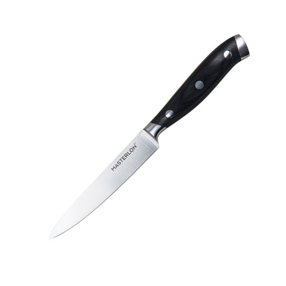 MASTERPAN Essential Chef’s Knife Bundle - 8" Chef’s Knife, 8" Slicer Knife & 7" Santoku Knife - Stainless Steel Blades with Protective Covers
