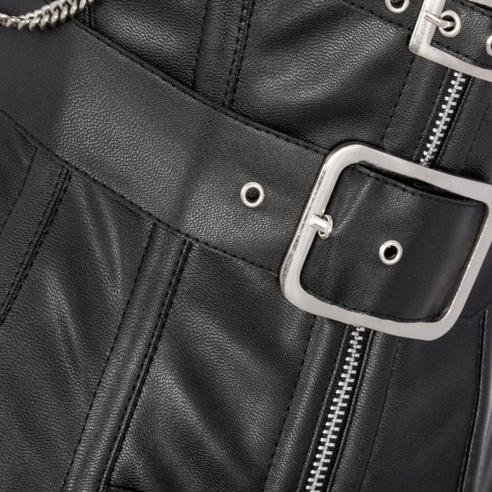 Leather Underbust Corset – Black Steel Boned