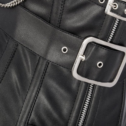 Leather Underbust Corset – Black Steel Boned