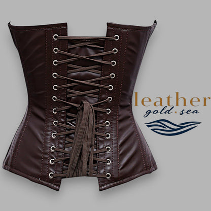 Brown Leather Corset – Handcrafted Premium Fit