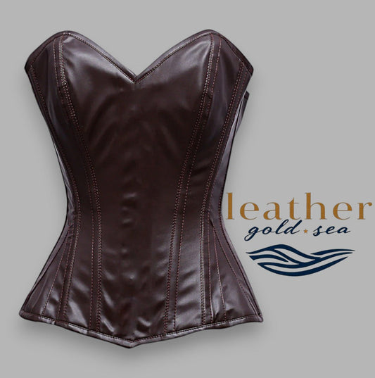 Leather Corsets and Bustiers - Brown Handcrafted