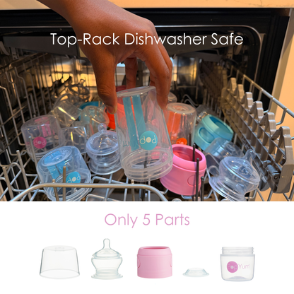 PopYum Pink 10 Piece Bundle: Bottle Set + 3 Nipple 2-Packs