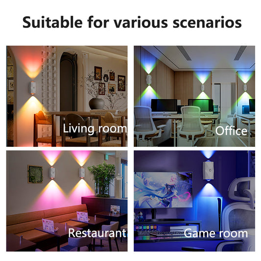 Motion Sensor Night Light,Motion Sensor Light Indoor,USB Type-C Charging,Magnetic Mount,Colorful neon Colors Change,Wall lamp,Battery Operated Wall Sconce for Bedroom,Bathroom