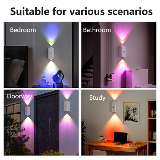 Motion Sensor Night Light,Motion Sensor Light Indoor,USB Type-C Charging,Magnetic Mount,Colorful neon Colors Change,Wall lamp,Battery Operated Wall Sconce for Bedroom,Bathroom