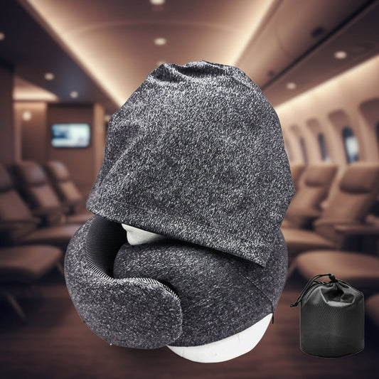 Memory Foam Travel Neck Pillow – Foldable U-Shape for Airplane, Car & Office