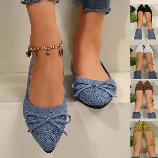Knitted Pointed-toe Flats Shoes for Women - Ins Fashion