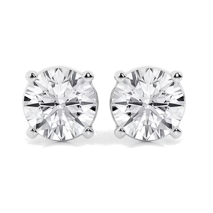 5.00 CTW AGI Certified Lab Grown Round Diamond Stud Earrings – G/VS in 14K White or Yellow Gold
