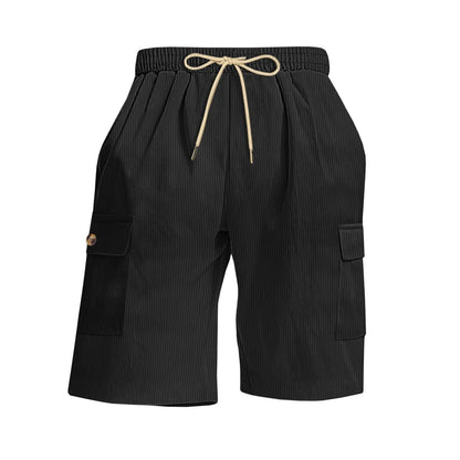 Mens Corduroy Multi-Pocket Shorts For Sports