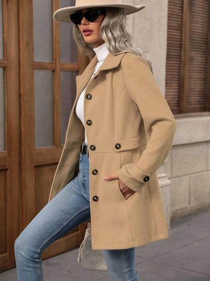 Button Up Long Sleeve Coat