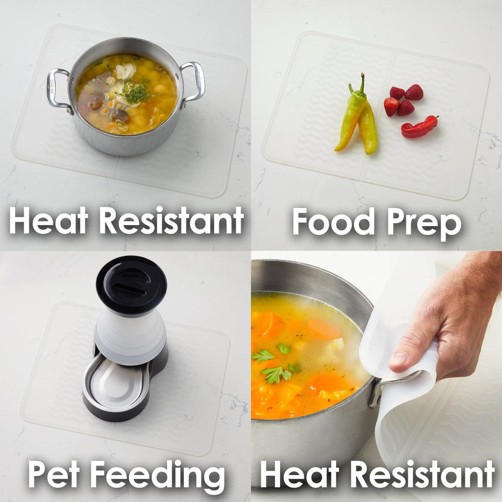 PopYum Silicone Drying Mat (12x16 in, 30x40 cm), Clear-Frosted