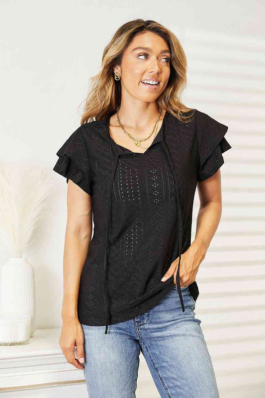 Flutter Sleeve Top- Exquisite Elegance