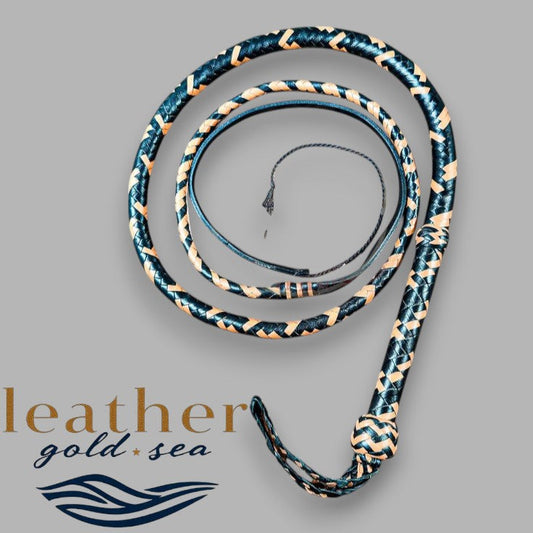 Handmade Leather Bull Whips for Sale – Genuine Black & Beige Bullwhip