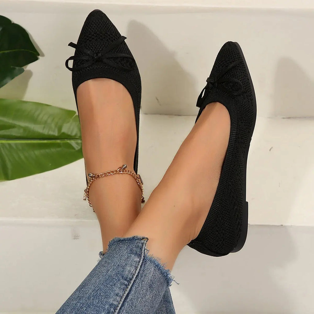 Knitted Pointed-toe Flats Shoes for Women - Ins Fashion