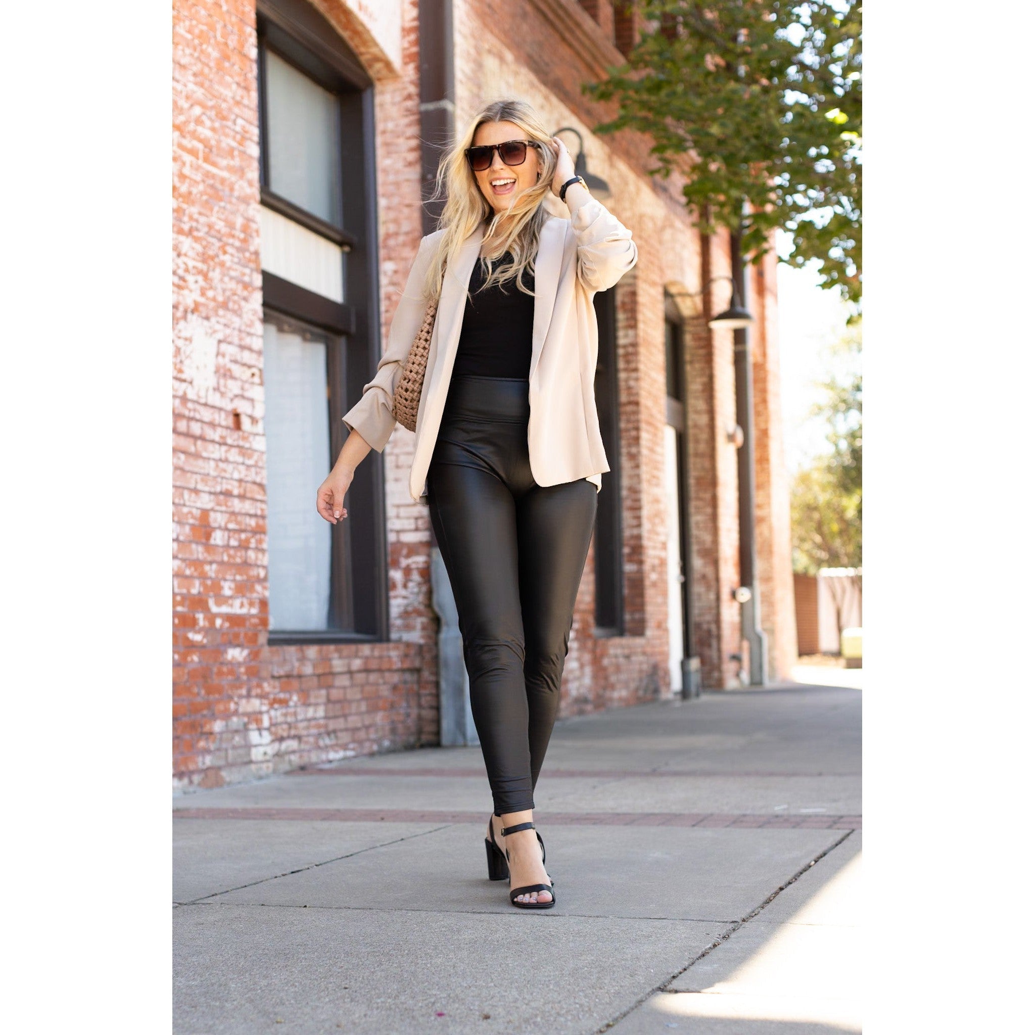 Farrah - High-Waisted Faux Leather Leggings