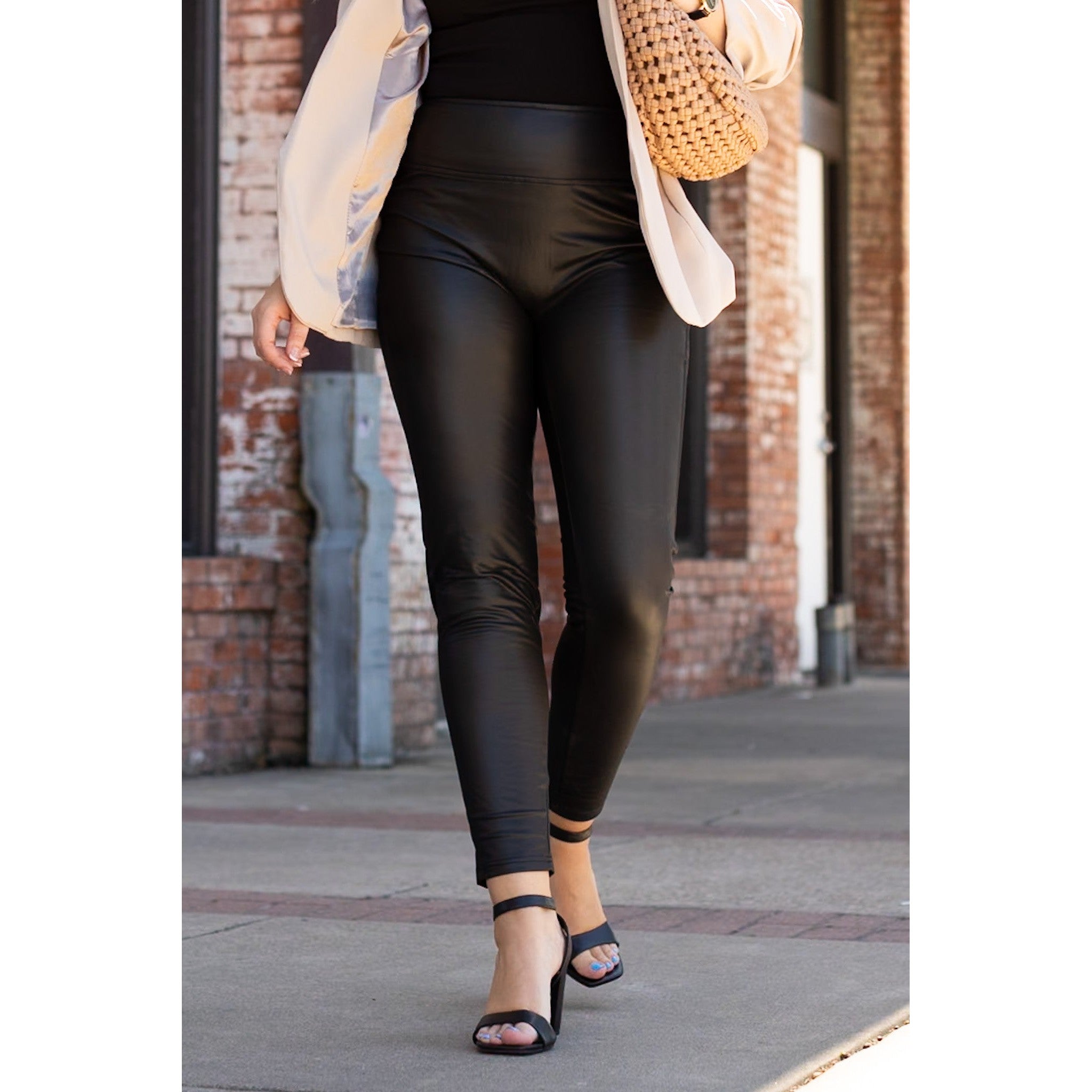 Farrah - High-Waisted Faux Leather Leggings