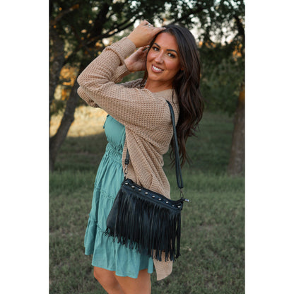Nora -  Black Fringe Bags