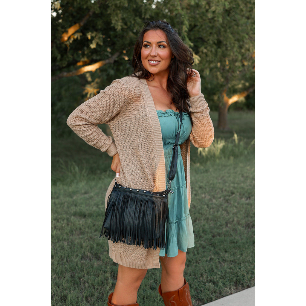 Nora -  Black Fringe Bags