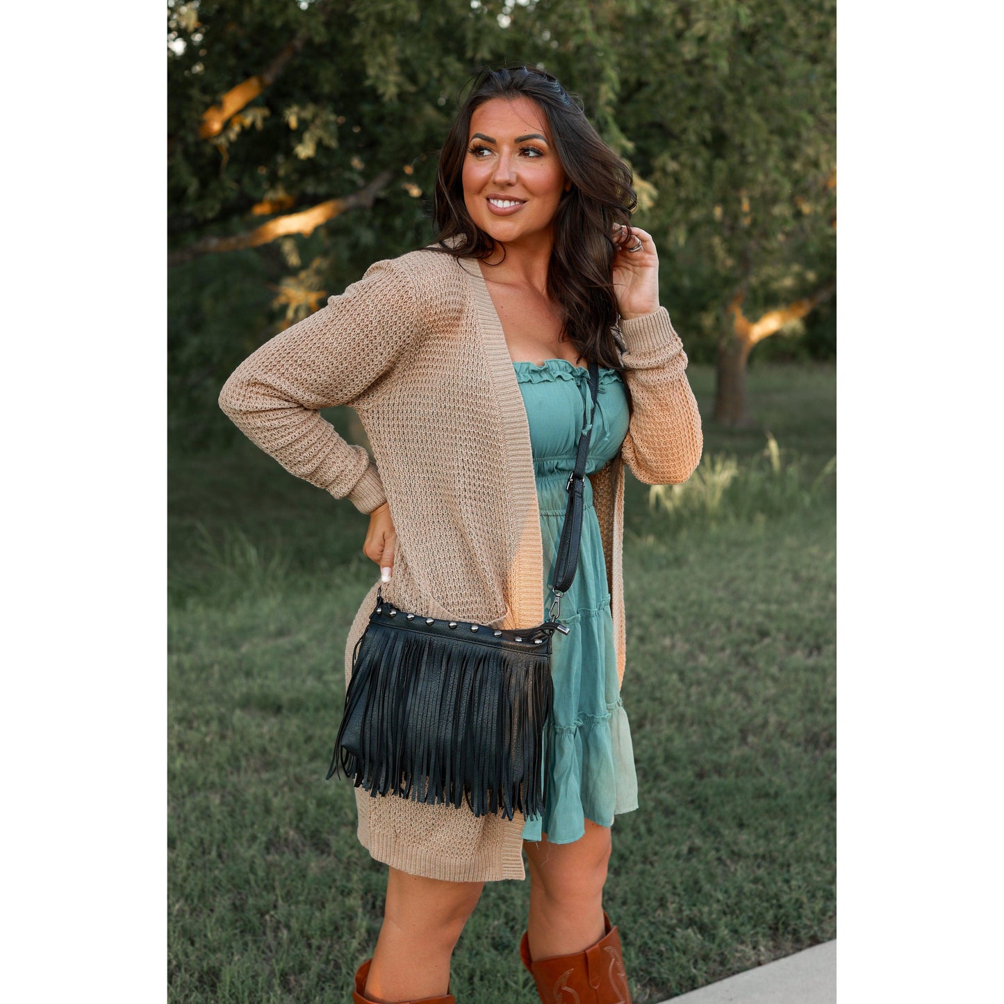 Nora -  Black Fringe Bags