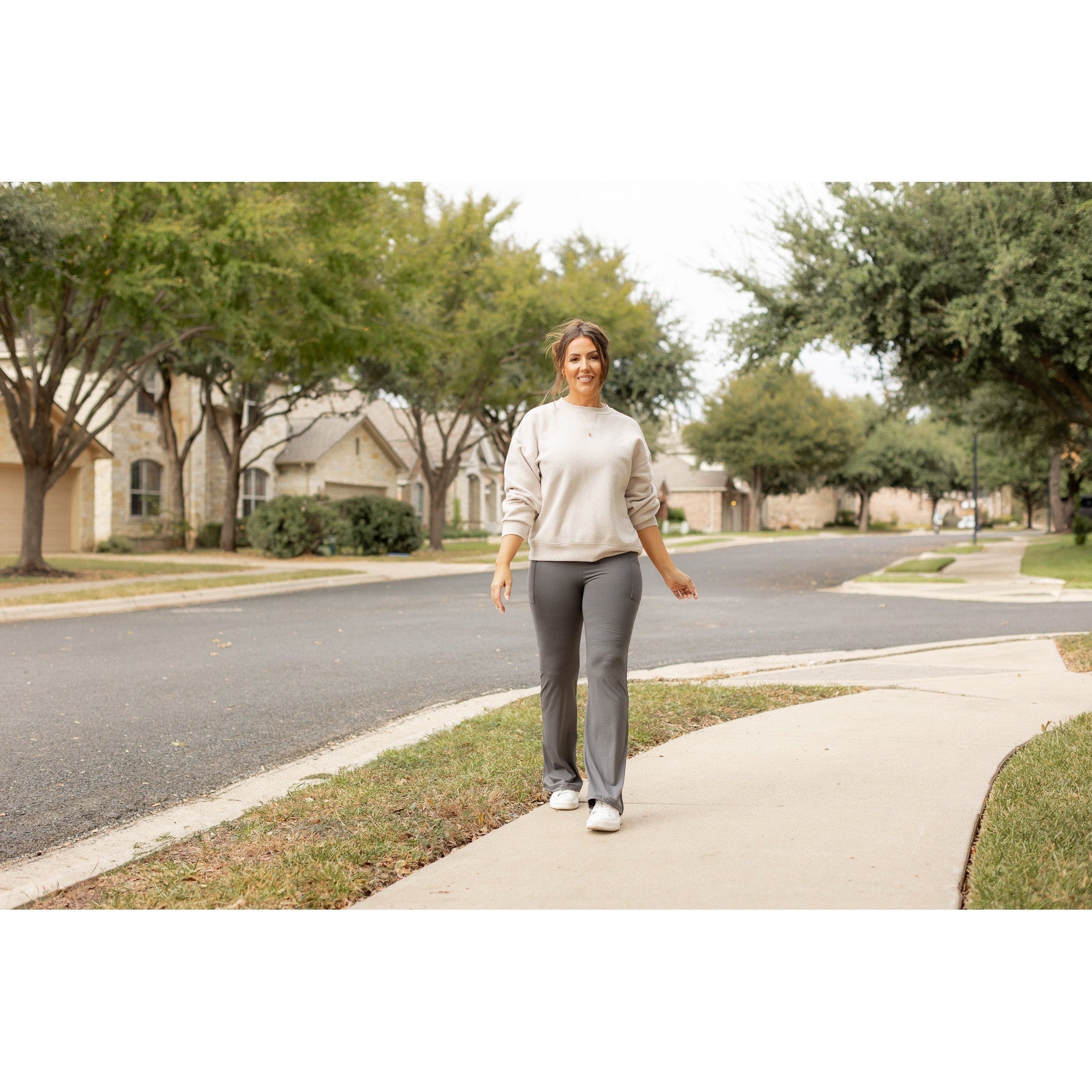 Cassie - 30  CHARCOAL Bootcut Leggings with Pockets
