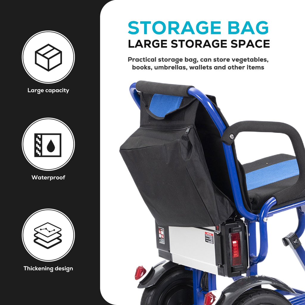 COUGAR (Blue) Folding Electric Mobility Scooter 3 Wheel Lightweight Portable Power Travel Scooters