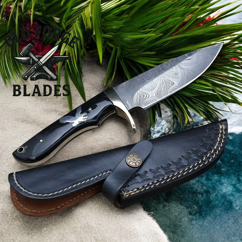 Handmade Damascus Knives 9” Eagle Handle Hunting Knife