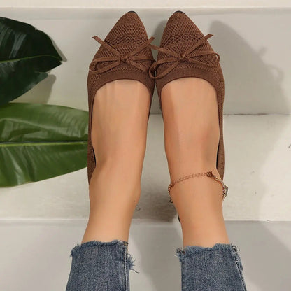 Knitted Pointed-toe Flats Shoes for Women - Ins Fashion