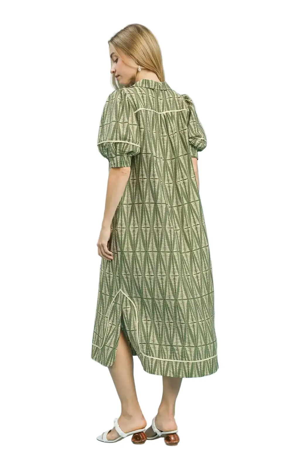 Umgee Geometric Print Midi Dress