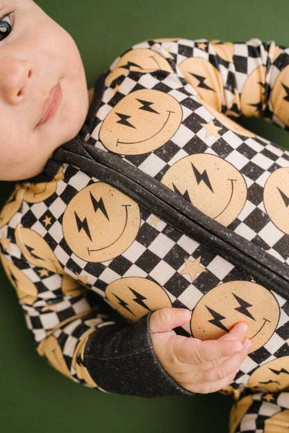 Lightning Checkered Smiley Bamboo Sleeper