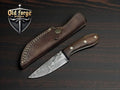 Handmade Damascus Automatic Skinning Knife with Olive Wood Handle