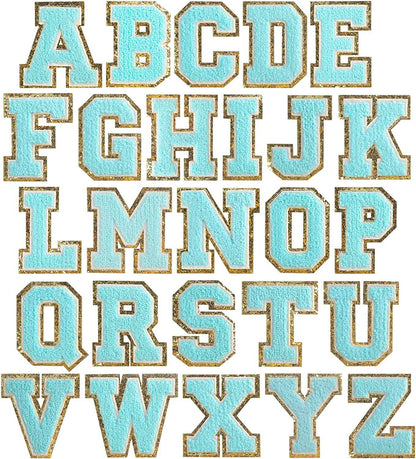 Blue Self Adhesive Chenille Letters Patches