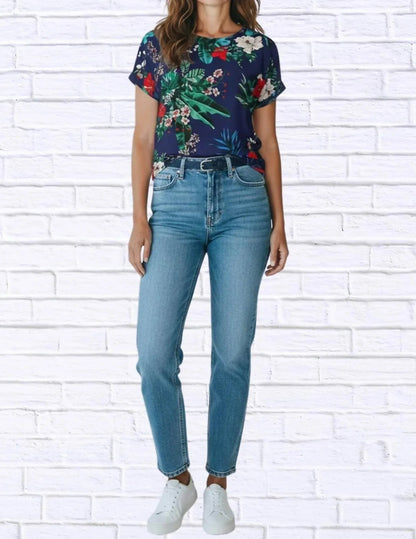 Tropical Floral Viscose Blouse