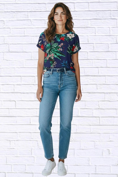 Tropical Floral Viscose Blouse