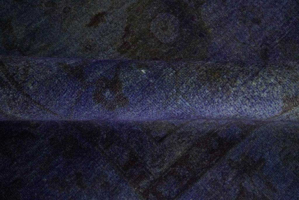 8.4x11.5 Overdyed Royal Dark Purple Hand Knotted Traditional Oushak Wool Area Rug