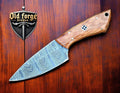 Handmade Damascus Knife Blade Skinning Knife with Wooden Handle