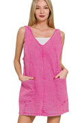 Zenana Washed Adjustable Strap Denim Overall Dress