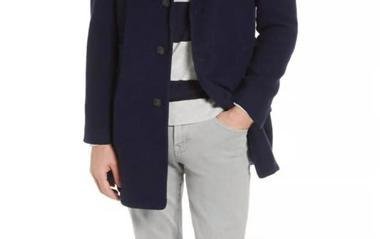 Men's Jersey Car Wool Blend Coat