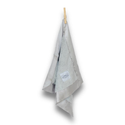 Luxury Baby Lovey with Satin Trim – Luxe | Silver