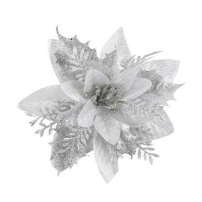 15CM Christmas Gold Glitter Hollow 3D Flower DIY Decor