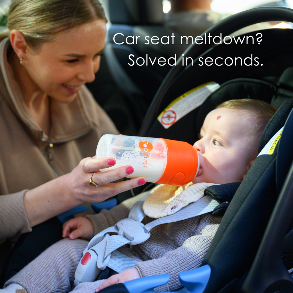 PopYum 5oz Anti-Colic Baby Bottle for Breast and Formula Feeding, 2-Pack, Blue, #1 Slow Flow Nipples