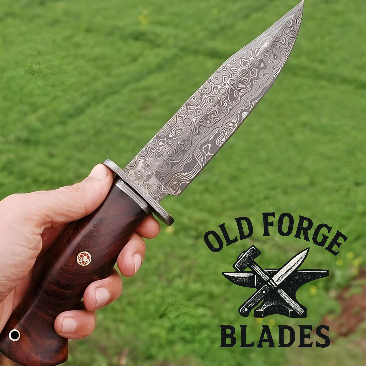 Damascus Knives Handmade – Rosewood Handle Hunting Knife