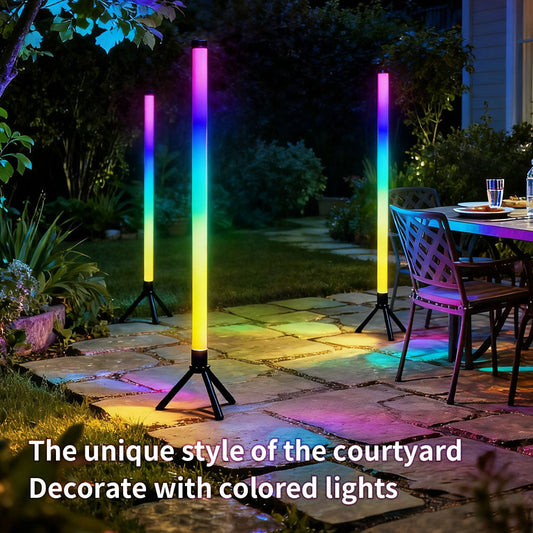 RGB LED Corner Floor Lamp，DIY Floor Lamp with Music Sync, Dynamic Modes,  Remote Control,Standingl Corner Changing Ambience Light, for Living Bedroom Room Gaming Room