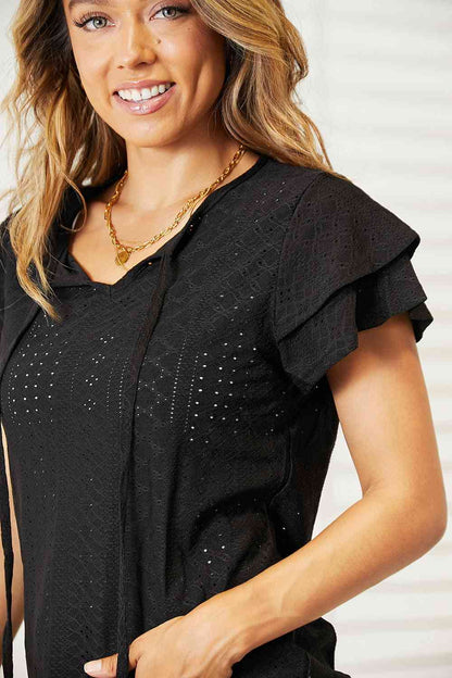 Flutter Sleeve Top- Exquisite Elegance