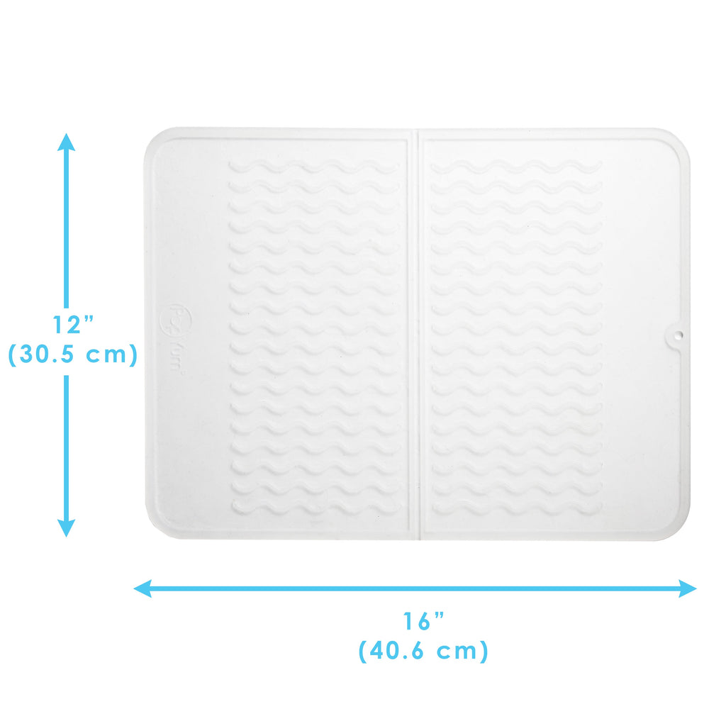 PopYum Silicone Drying Mat (12x16 in, 30x40 cm), Clear-Frosted