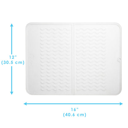 PopYum Silicone Drying Mat (12x16 in, 30x40 cm), Clear-Frosted