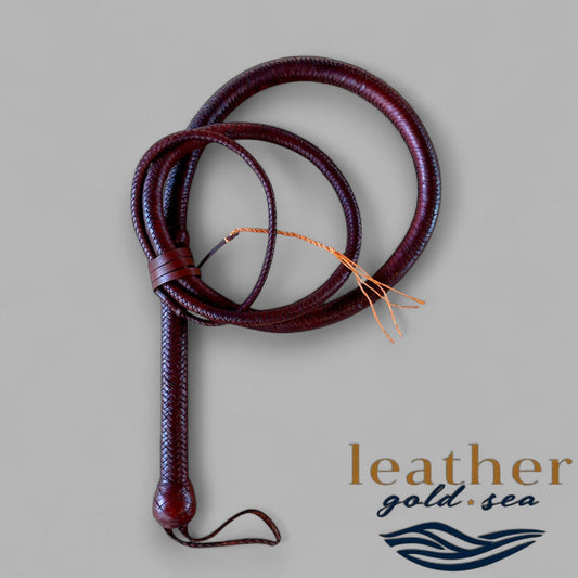 Leather Bullwhip – Handmade 16 Plait Genuine Leather
