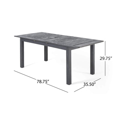 Alora 9-Piece Outdoor Dining Set With Extendable Acacia Wood Patio Table (SAK75134)