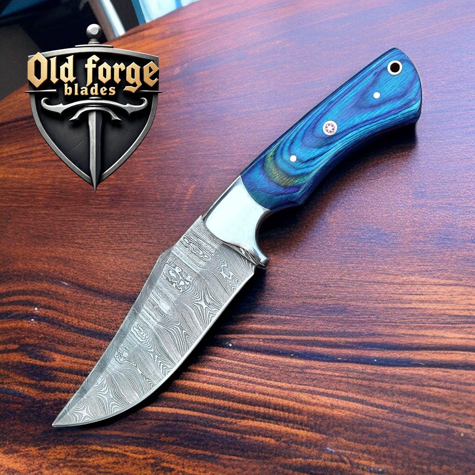 Hand Made Damascus Knife with Exotic Wood Handle – Hunting Blade